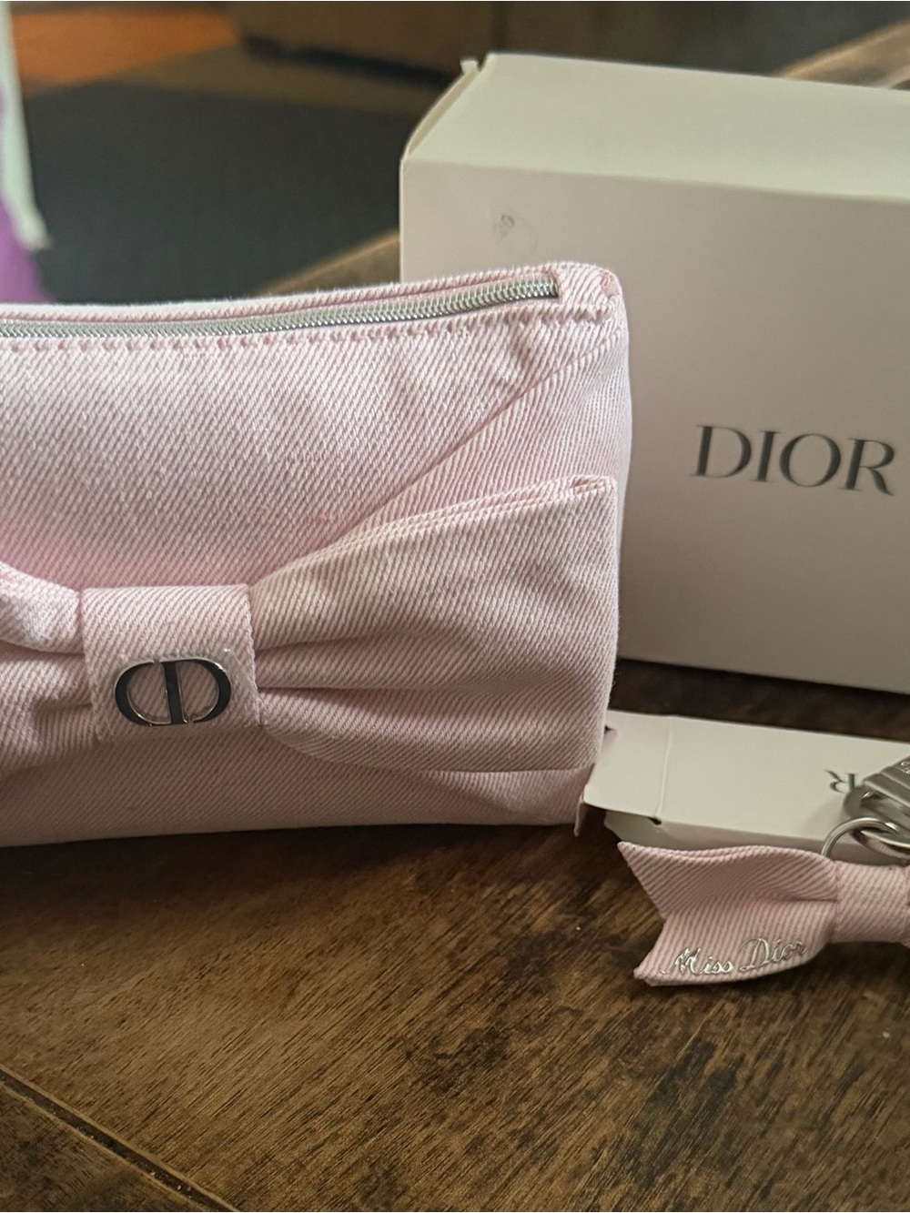 Christian Dior Pink Bow Cosmetic Pouch